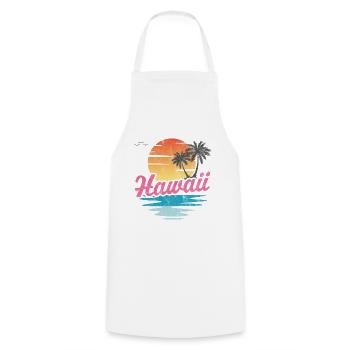 Hawaii - Cooking Apron - white - Front - AI Model Male 185 dark (185cm)