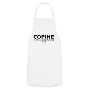 Citation drôles Copine CDI - Tablier de cuisine - blanc - Devant - AI Model Male 185 dark (185cm)