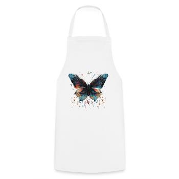 Beauté épanouie du papillon - Tablier de cuisine - blanc - Devant - AI Model Male 185 dark (185cm)