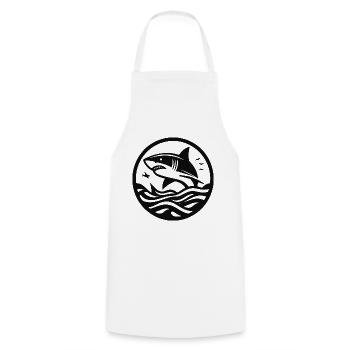 Cool shark design for the shark fan - Cooking Apron - white - Front - AI Model Male 185 dark (185cm)