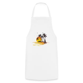 Cadeau d'été de vacances Palm vacances - Tablier de cuisine - blanc - Devant - AI Model Male 185 dark (185cm)