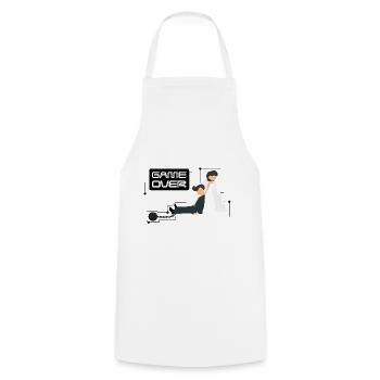 Bachelor Party Bachelor Game Over - Cooking Apron - white - Front - AI Model Male 185 dark (185cm)