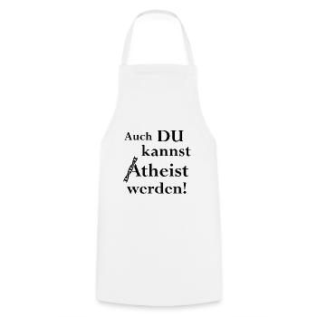 Auch du kannst Atheist werden! - Kochschürze - Weiß - Vorne - AI Model Male 185 dark (185cm)