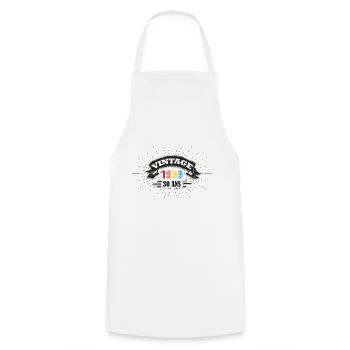 Vintage exemplaire unique 1993 Edition limitée - Tablier de cuisine - blanc - Devant - AI Model Male 185 dark (185cm)