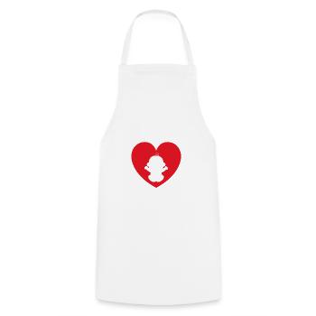 Cadeau de silhouette bébé coeur d'amour - Tablier de cuisine - blanc - Devant - AI Model Male 185 dark (185cm)