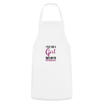 Cadeau de dire féministe au pouvoir des filles - Tablier de cuisine - blanc - Devant - AI Model Male 185 dark (185cm)