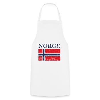 Norge Flag of Norway gift - Cooking Apron - white - Front - AI Model Male 185 dark (185cm)