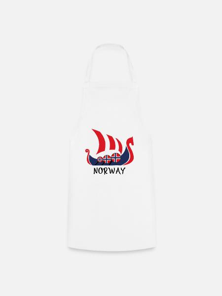 Wikingerschiff Norway Geschenk - Kochschürze - Weiß