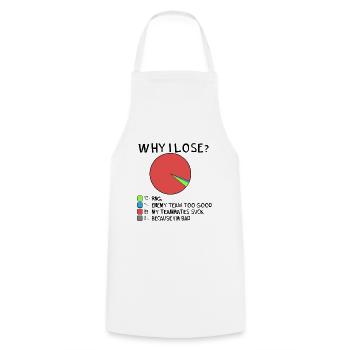Pourquoi je perds un cadeau de joueur en ligne - Tablier de cuisine - blanc - Devant - AI Model Male 185 dark (185cm)