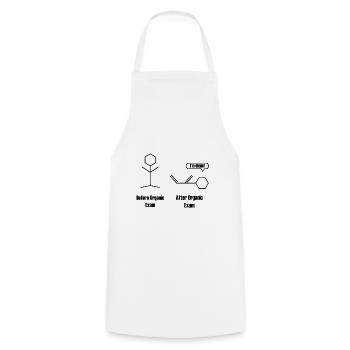 Organische Chemie Exam Chemielehrer Geschenk - Kochschürze - Weiß - Vorne - AI Model Male 185 dark (185cm)