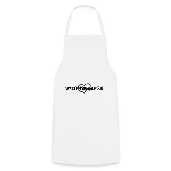 Reise Travel weltenbummlerin Geschenk - Kochschürze - Weiß - Vorne - AI Model Male 185 dark (185cm)