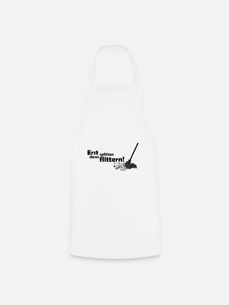 Erst splittern dann flittern Polterabend Geschenk - Kochschürze - Weiß