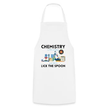 Chimie disant cadeau de laboratoire de chimie - Tablier de cuisine - blanc - Devant - AI Model Male 185 dark (185cm)
