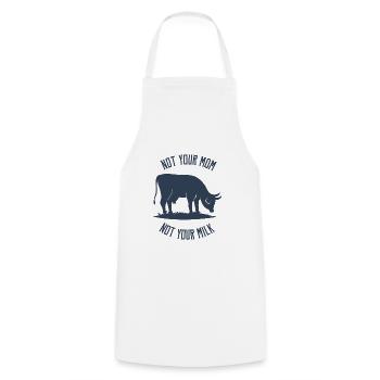Vegan animal protection saying gift - Cooking Apron - white - Front - AI Model Male 185 dark (185cm)