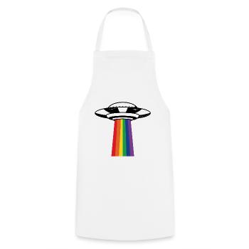 UFO lgbt human rights gift - Cooking Apron - white - Front - AI Model Male 185 dark (185cm)
