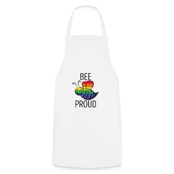 Bee Proud lgbt gift - Cooking Apron - white - Front - AI Model Male 185 dark (185cm)