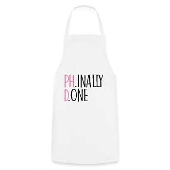 Phinally Done Phd Graduation Gift - Cooking Apron - white - Front - AI Model Male 185 dark (185cm)