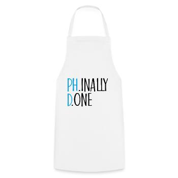 Phinally Done Phd Graduation Gift - Cooking Apron - white - Front - AI Model Male 185 dark (185cm)