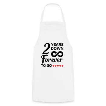 2 Years Down forever to go wedding anniversary gift - Cooking Apron - white - Front - AI Model Male 185 dark (185cm)
