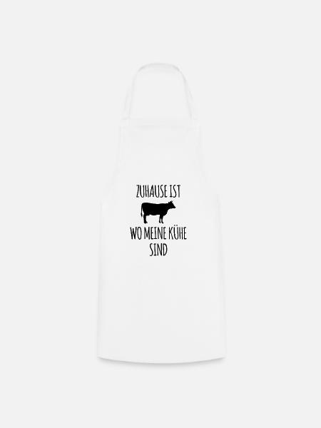 Zuhause ist wo meine Kuehe sind Landwirt Geschenk - Kochschürze - Weiß