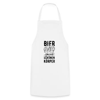 Bier formte diesen schönen Körper Geschenk - Kochschürze - Weiß - Vorne - AI Model Male 185 dark (185cm)