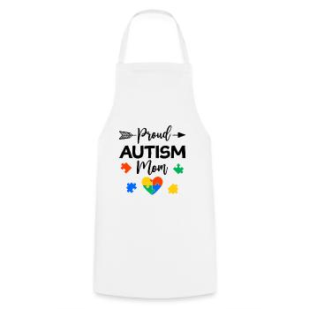 Proud Autism Mom Autism Awareness Gift - Cooking Apron - white - Front - AI Model Male 185 dark (185cm)