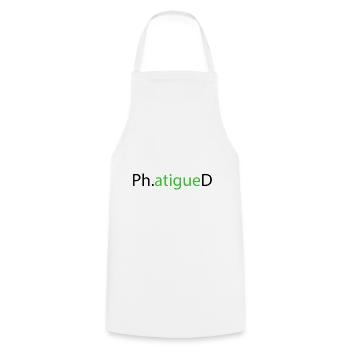 Cadeau étudiant doctorant - Tablier de cuisine - blanc - Devant - AI Model Male 185 dark (185cm)