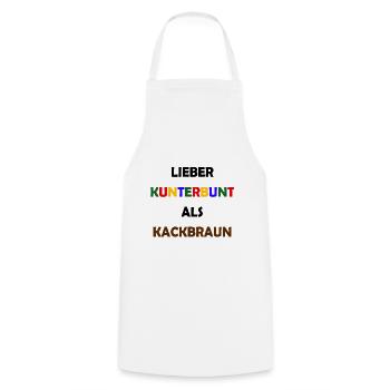 Lieber Kunterbunt als Kackbraun Anti Rassismus - Kochschürze - Weiß - Vorne - AI Model Male 185 dark (185cm)