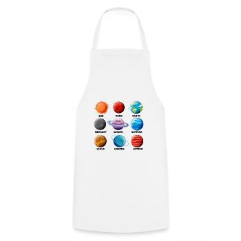 Planeten Art Kosmos Astronomie Space Rocket - Kochschürze - Weiß - Vorne - AI Model Male 185 dark (185cm)