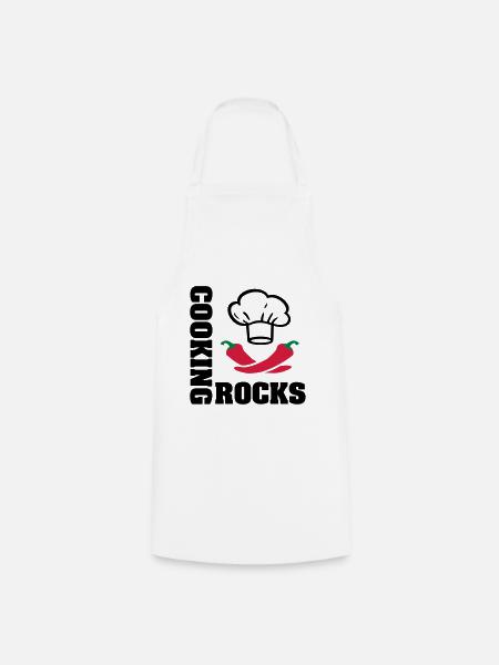 Kochen rockt * Chili Koch Chefkoch Kochmütze essen - Kochschürze - Weiß