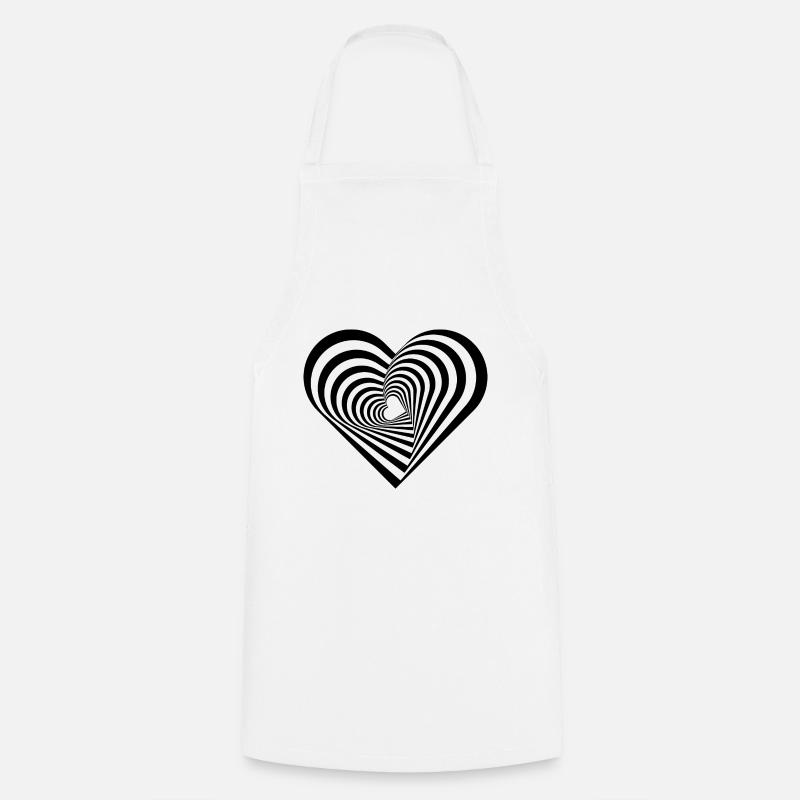 Heart Illusion - Illusion d’optique - Tablier de cuisine - blanc