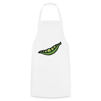 Peas pea pois - Green bean - Cooking Apron - white - Front - AI Model Male 185 dark (185cm)
