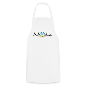 Bavaria Heartbeat ECG Beer Blue White - Cooking Apron - white - Front - AI Model Male 185 dark (185cm)