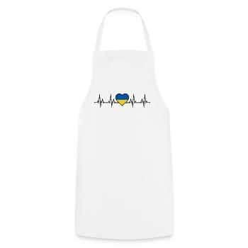Herzschlag Flagge Herz Fahne Heartbeat Ukraine - Kochschürze - Weiß - Vorne - AI Model Male 185 dark (185cm)