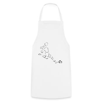 Fussball - Kochschürze - Weiß - Vorne - AI Model Male 185 dark (185cm)