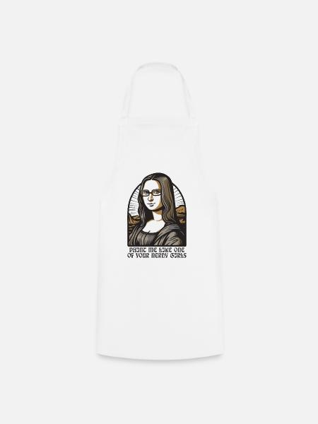Die nerdige Leseratte Lisa Mona - Kochschürze - Weiß