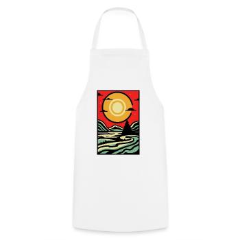 Modern abstract scene of nature - Cooking Apron - white - Front - AI Model Male 185 dark (185cm)
