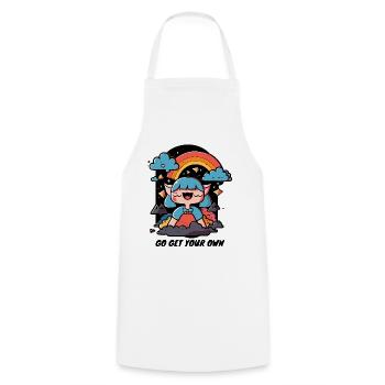 Get your own happy place - Cooking Apron - white - Front - AI Model Male 185 dark (185cm)