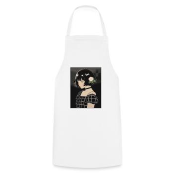 Dessin animé Manga Anime Fille japonaise - Tablier de cuisine - blanc - Devant - AI Model Male 185 dark (185cm)