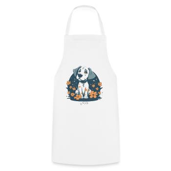 Cute puppy and flowers - Cooking Apron - white - Front - AI Model Male 185 dark (185cm)