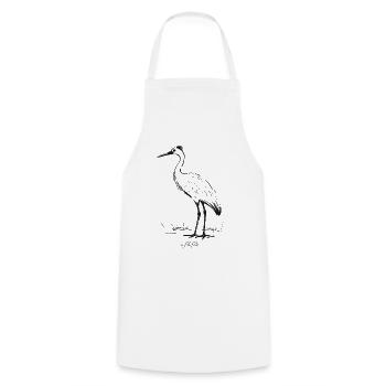 Grand oiseau sur échasses comme une grue - Tablier de cuisine - blanc - Devant - AI Model Male 185 dark (185cm)