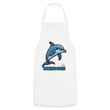 Work annoys dolphin - Cooking Apron - white - Front - AI Model Male 185 dark (185cm)