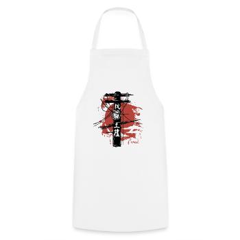 Poteau électrique japonais - Tablier de cuisine - blanc - Devant - AI Model Male 185 dark (185cm)