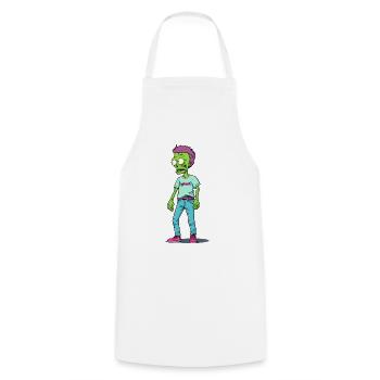 Just another fashion zombie - Cooking Apron - white - Front - AI Model Male 185 dark (185cm)