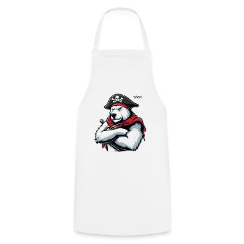 Pirate de l’ours polaire - Tablier de cuisine - blanc - Devant - AI Model Male 185 dark (185cm)