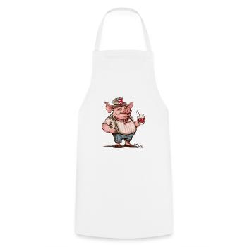 Vacances en Grande-Bretagne, Royaume-Uni Barry63 Cochon - Tablier de cuisine - blanc - Devant - AI Model Male 185 dark (185cm)