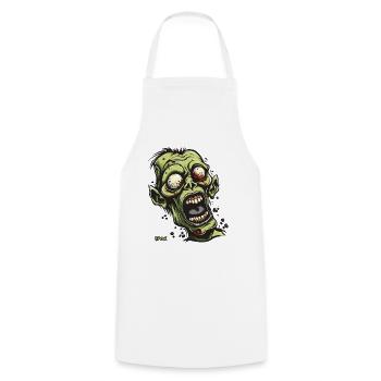 Le zombie rieur, pas beau - Tablier de cuisine - blanc - Devant - AI Model Male 185 dark (185cm)