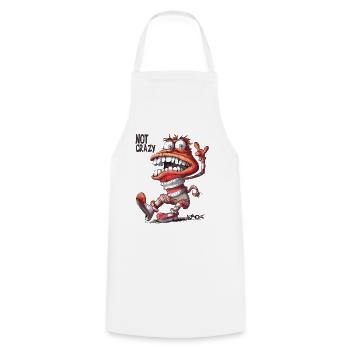Pas folle, une poupée de chaussettes folles - Tablier de cuisine - blanc - Devant - AI Model Male 185 dark (185cm)