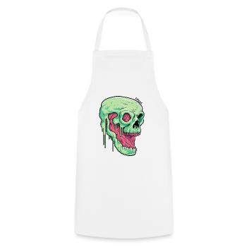 L’horreur la plus pathologique : Melting Green Brain - Tablier de cuisine - blanc - Devant - AI Model Male 185 dark (185cm)