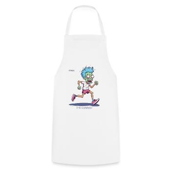 The Zombie Long Distance Marathon Runner - Cooking Apron - white - Front - AI Model Male 185 dark (185cm)